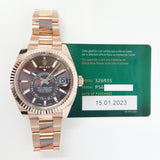 Rolex Sky-Dweller 42mm Yellow Gold 326935 Chocolate Dial Jan 2023 - View 2