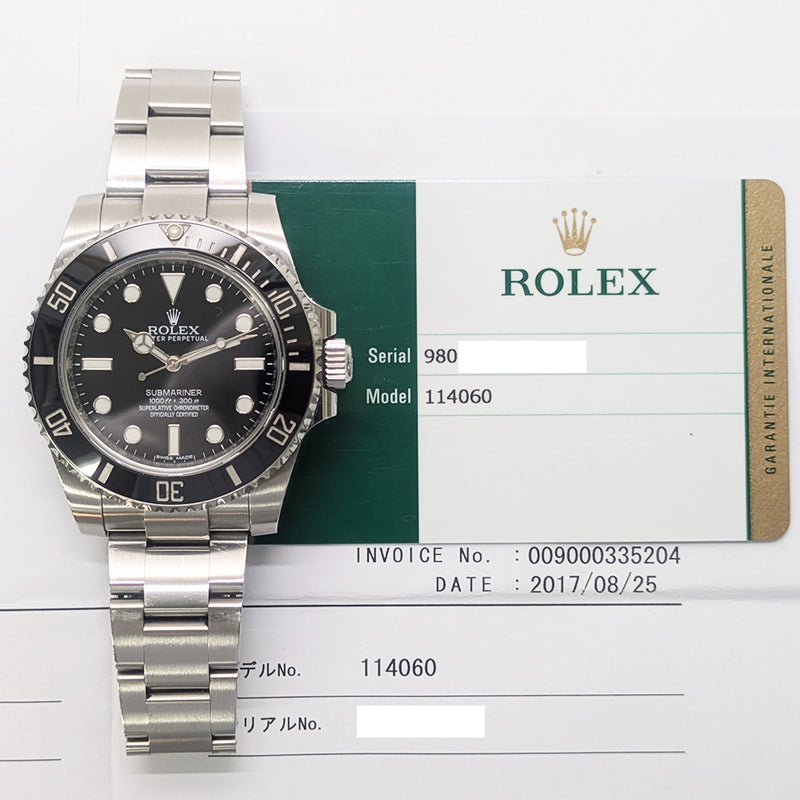 Rolex Submariner 114060 Black Dial Jan 2017