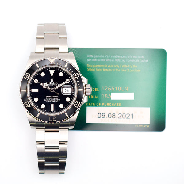 Rolex Submariner 126610LN Black Dial Aug 2021