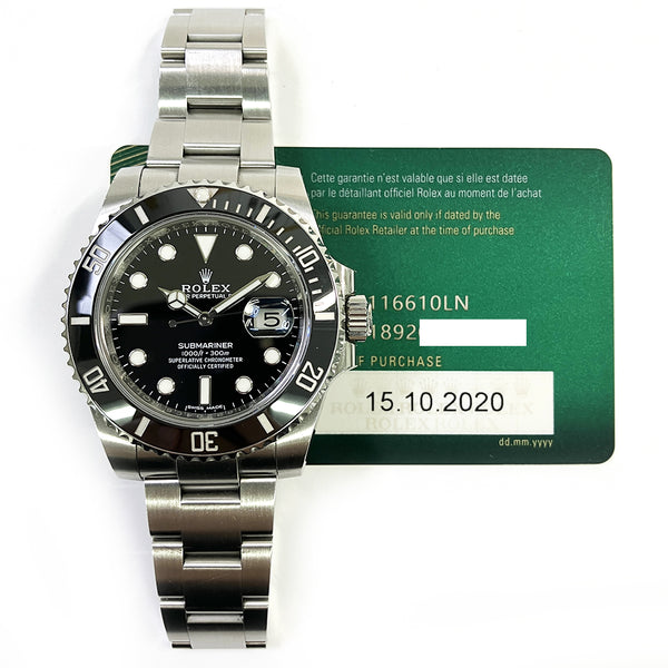 Rolex Submariner Date 116610LN Black Dial Oct 2020