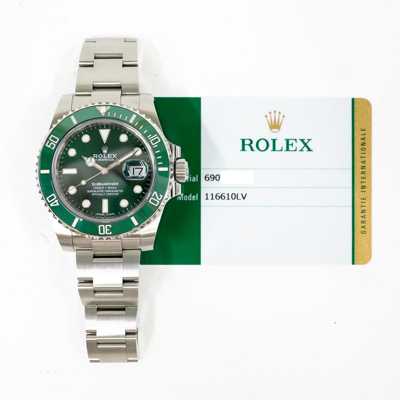 Rolex Submariner Date 116610LV Hulk Dial Feb 2019