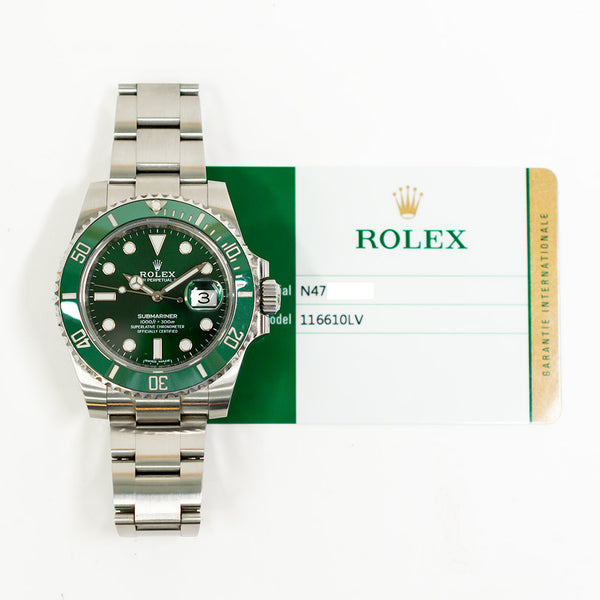 Rolex Submariner Date 116610LV Hulk Dial Jan 2018