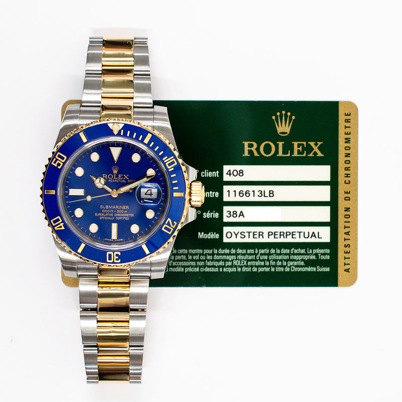 Rolex Submariner Date 116613LB Blue Dial May 2013