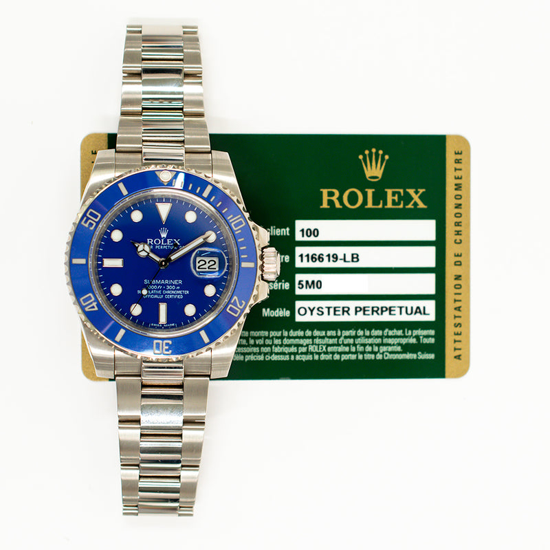 Rolex Submariner Date 116619LB Smurf Dial Oct 2011