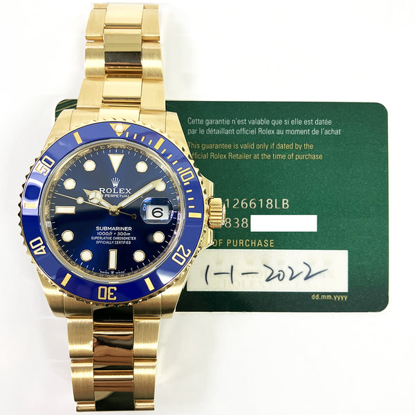Rolex Submariner Date 126618LB Blue Dial Jan 2022