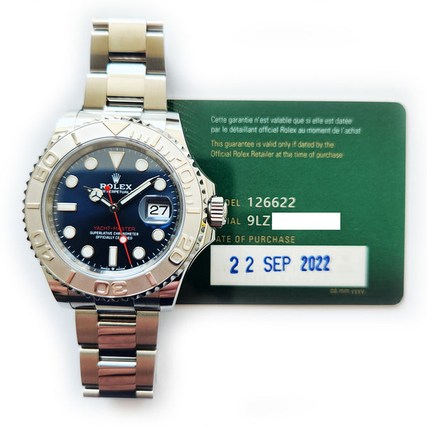 Rolex Yacht Master 126622 Blue Dial Sep 2022