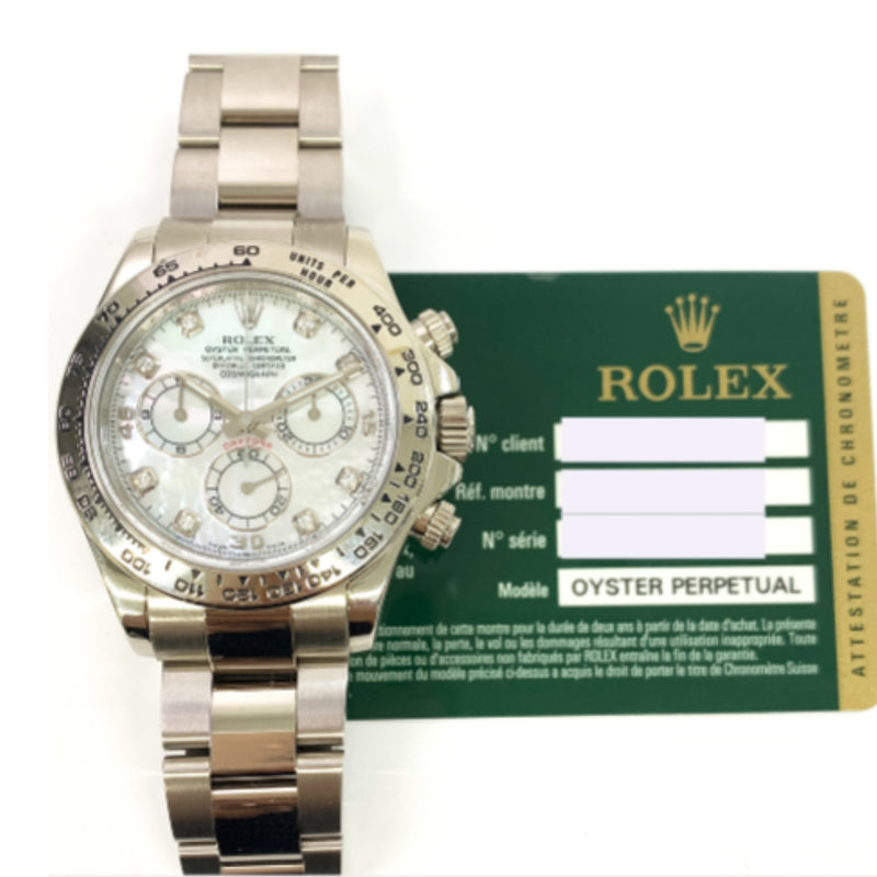 Rolex Cosmograph Daytona 116509 White Mop Diamond Dial