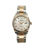 Rolex Datejust 126201 Silver Fluted Diamond Dial