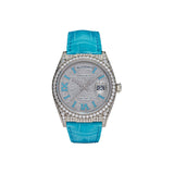 Rolex Day Date 128159RBR Pave Diamond Roman Dial