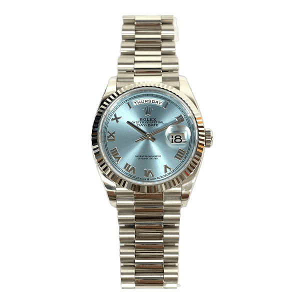 Rolex Day Date 128236 Ice Blue Roman Dial Oct 2022