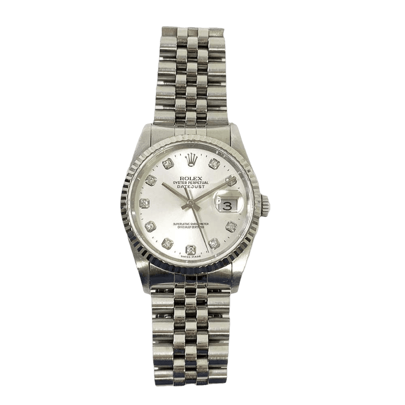 Rolex Detajust 16234 Silver Diamond Dial CHRONONATION