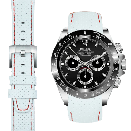 Ceramic Daytona CURVED END RACING LEATHER STRAP