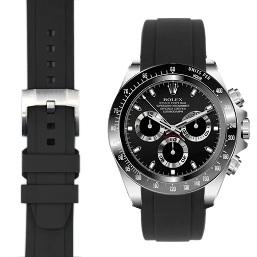 Ceramic Daytona CURVED END RUBBER STRAP