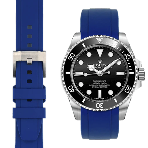 Submariner Ceramic No-Date CURVED END RUBBER STRAP WITH TANG BUCKLE