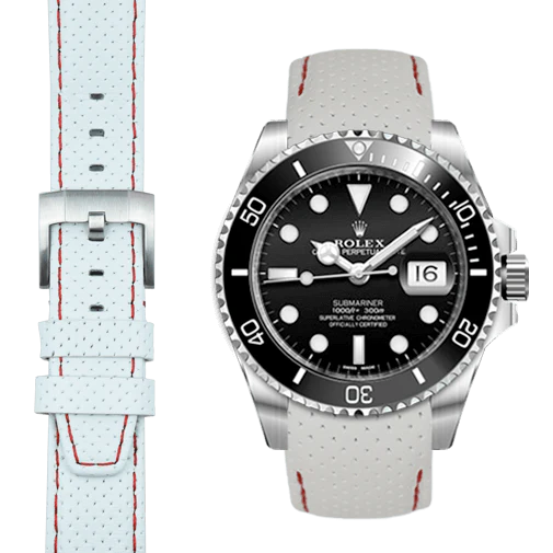Submariner Ceramic CURVED END RACING LEATHER STRAP