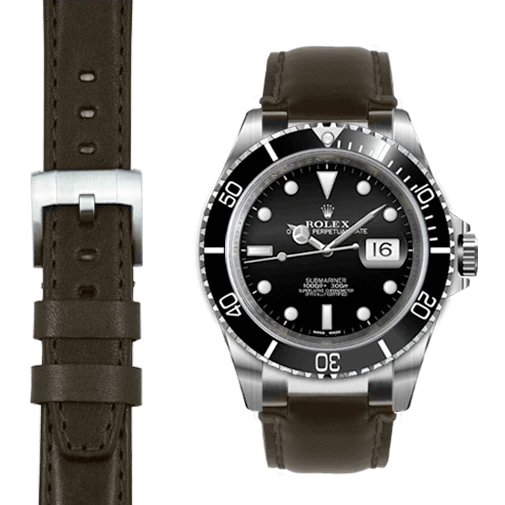 Submariner Date STEEL END LINK LEATHER STRAP
