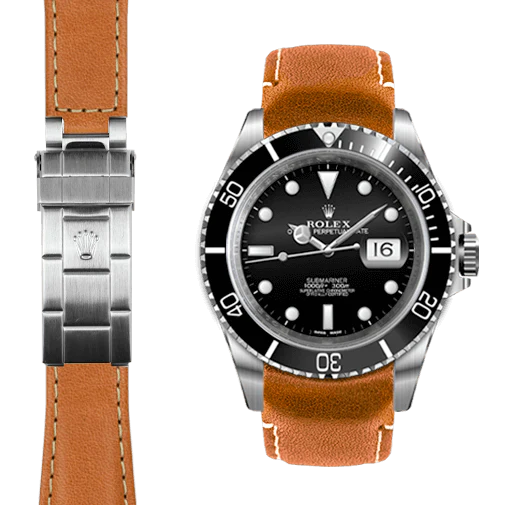 Submariner CURVED END LEATHER STRAP