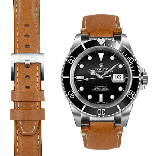 Submariner Date STEEL END LINK LEATHER STRAP