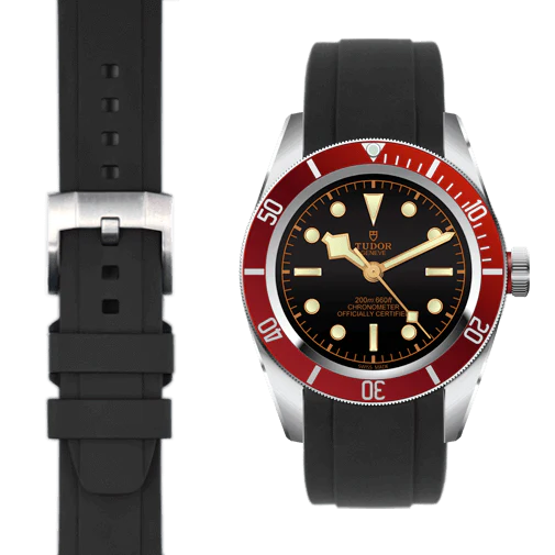 Tudor Heritage Black Bay CURVED END RUBBER STRAP