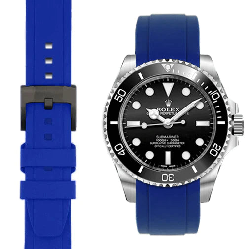 Submariner Ceramic No-Date CURVED END RUBBER STRAP WITH TANG BUCKLE