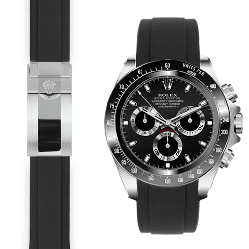 Ceramic Daytona CURVED END RUBBER STRAP