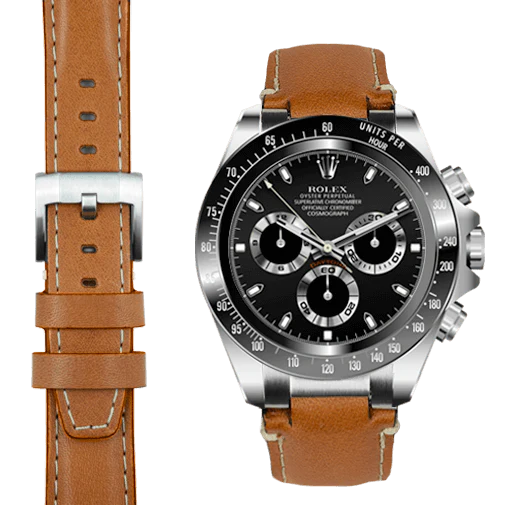 Ceramic Daytona STEEL END LINK LEATHER STRAP